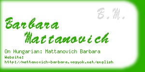 barbara mattanovich business card